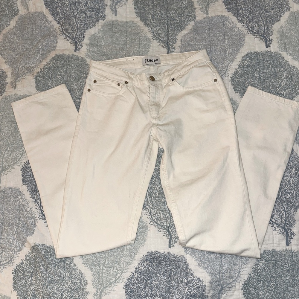 Etudes Studio Men's Designer White Denim Jeans Streetwear Size 38 x 32